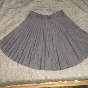 ModCloth Gray Pleated Skater Skirt